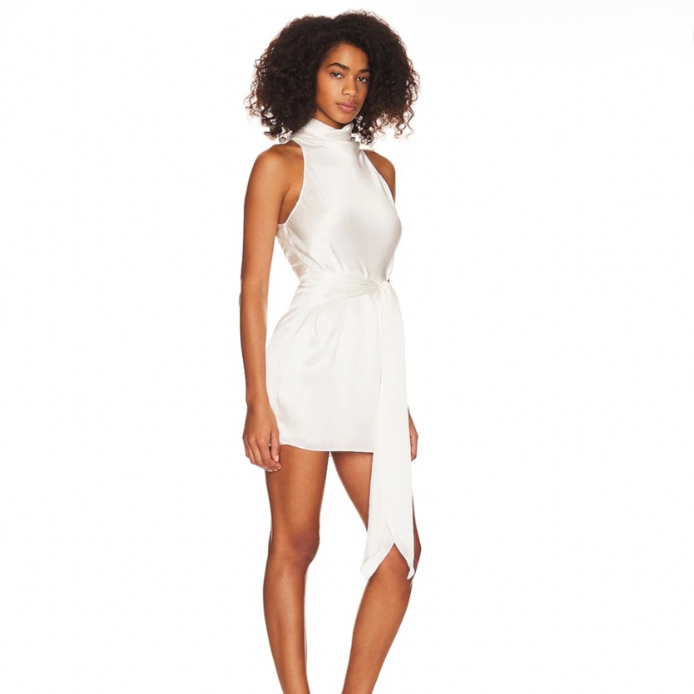 Amanda Uprichard x REVOLVE Sandrine Dress in Ivory Silk Formal XS NWOT $306 - Picture 2 of 7